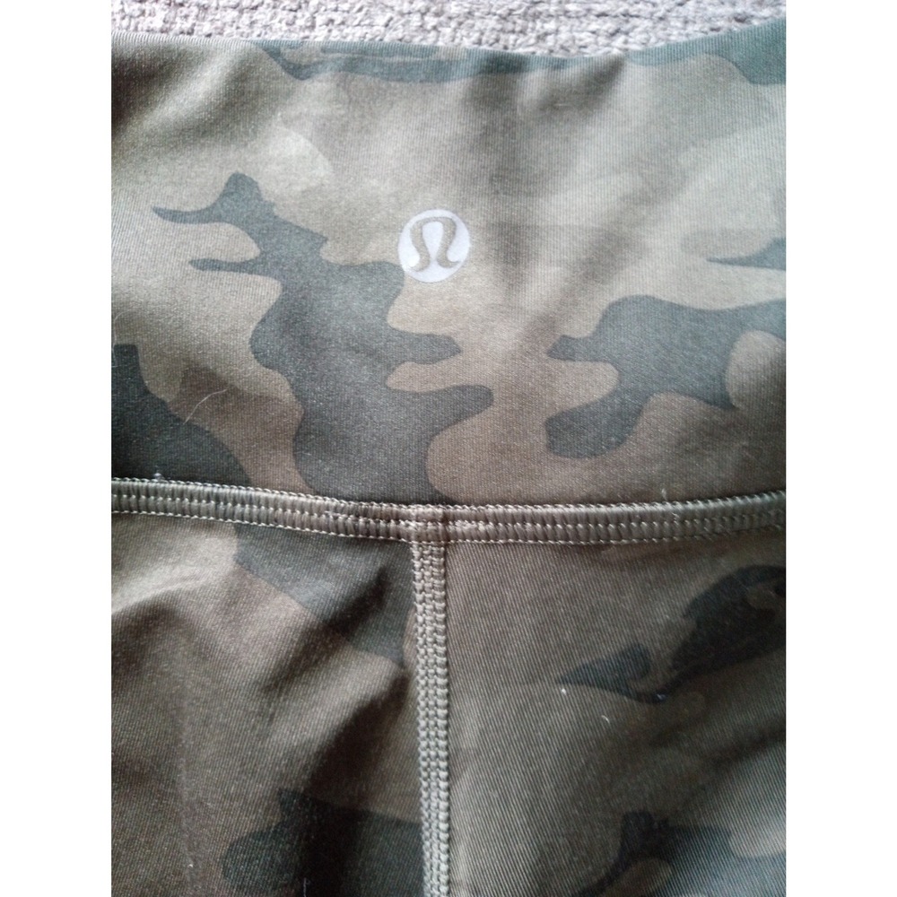 Lululemon Wunder Under Crop Leggings Green Heritage Camo High Rise Luxtreme 6